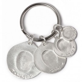 Quadruple Keyring with One Small, One Standard, One Medium and One Large Charm
