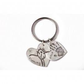 Double Keyring with One Medium and One Large Charm